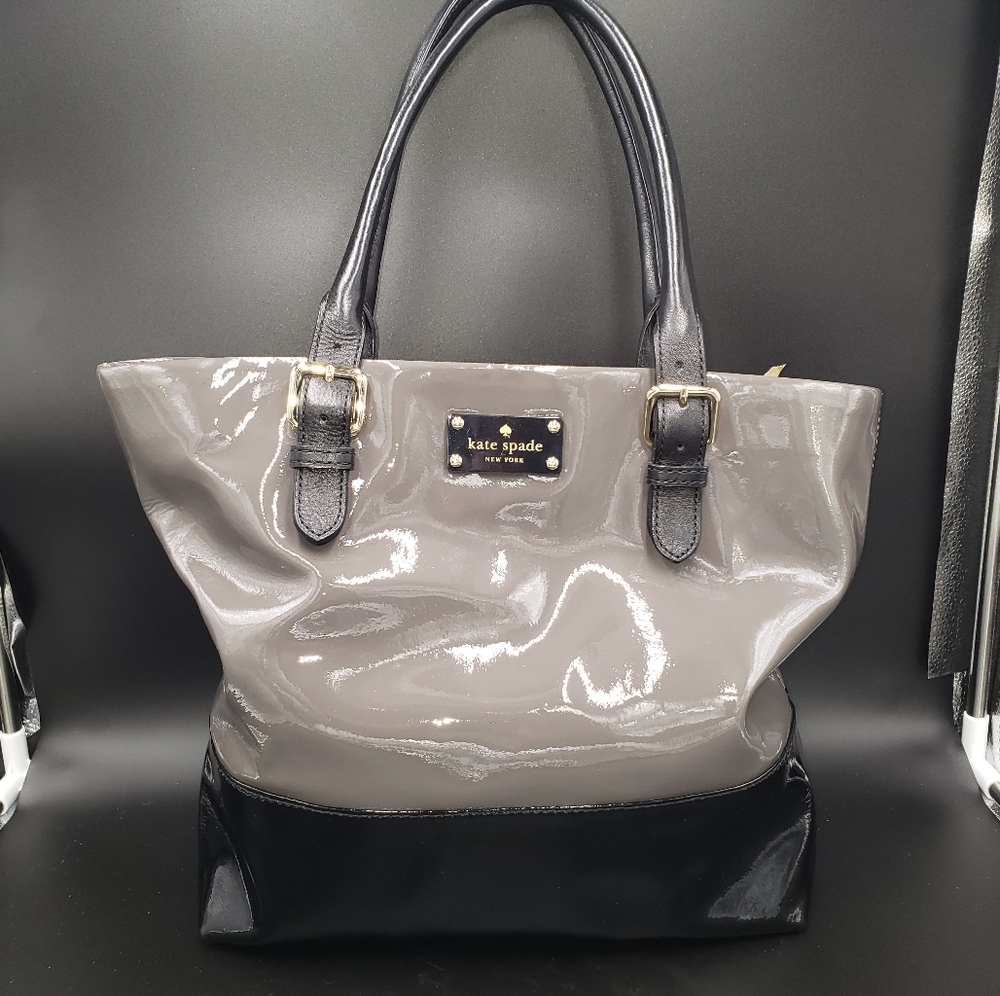 Kate Spade Large Tote Black Gray Color Block Like New